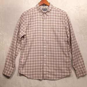 Hawker Rye Mens Long Sleeve Button Down Shirt Sz.Large-Slim/Pink,Red,Gray Plaid